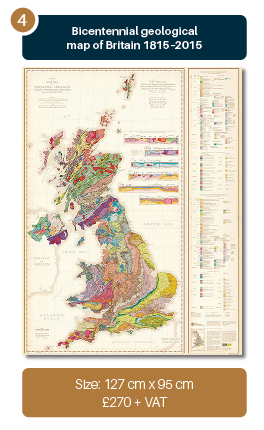 Mounted Maps 4, Bicentennial geological map of Britain 1815-2015, Size 127 cm x 95 cm, £270 + VAT